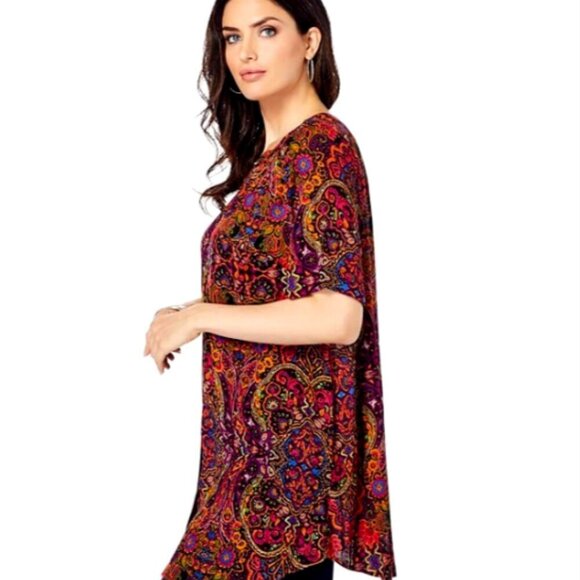 Roaman’s Short Sleeve Angelina Tunic Top Sz 26W #88J - Picture 1 of 8